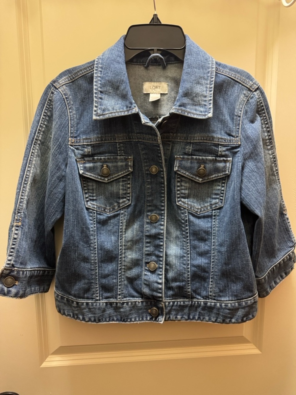 LOFT Blue Denim Jacket with Chest Pockets